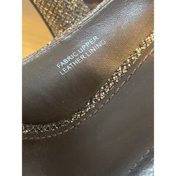 Vera Wang Selima Peep Toe Glitter High Heel Pumps Silver 9 - Picture 8 of 8